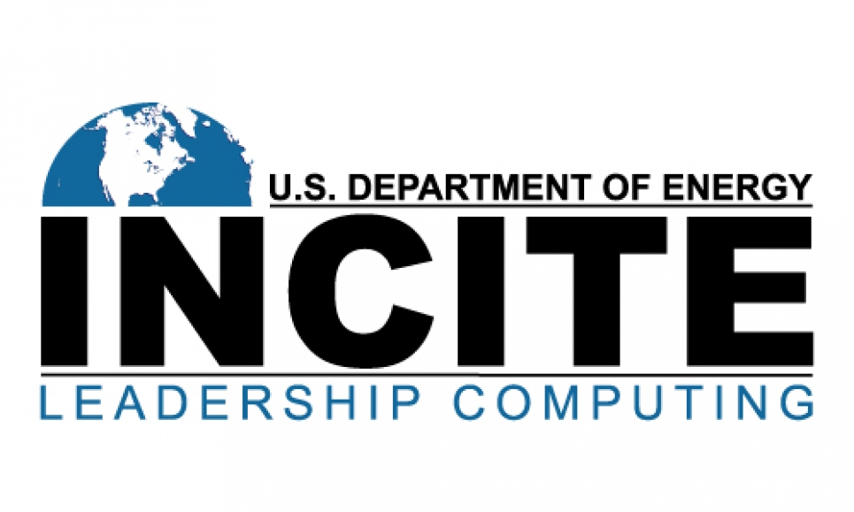 Logo reads 'US Department of Energy INCITE Leadership Computing"